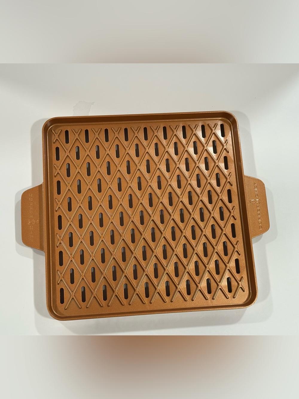 Copper Chef 12x12 BBQ Grill Topper Tray Nonstick Copper Grilling Pan Reusable